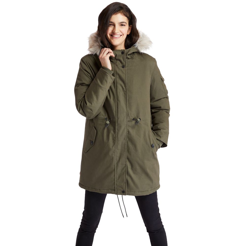 Parka Timberland Mujer Mt Kelsey Fleece-Lined Parka Verde Oliva - Chile PMA-650793